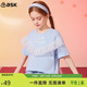 ASK JUNIOR童裝兒童短袖T恤2026夏女童中大童網(wǎng)紗字母印花打底衫 藍色 160