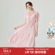 茵曼（INMAN）天絲法式田園碎花連衣裙2024夏季浪漫氣質(zhì)度假甜美A字裙 粉紫色 M