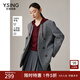 衣香麗影【100%羊毛】灰色無(wú)領(lǐng)毛呢西裝新款高級感外套新復古回潮 灰色 L