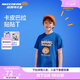 Skechers斯凱奇兒童卡皮巴拉男女童夏季新款透氣運動(dòng)T恤L225K070