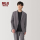 MUJI男式 夾克 男士外套早秋款  男裝 西裝小西服AD0UVA4S 煙熏棕色 L 175/100A