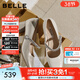 百麗（Belle）白月光瑪麗珍鞋女26春商場(chǎng)款牛皮高跟單鞋F1Y1DAQ6 金色 5.5cm跟高 37