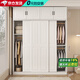 古園【包安裝】衣柜臥室家用歐式推拉門(mén)收納儲物衣櫥大衣柜子 160*180*50主柜+頂柜 三門(mén)