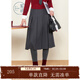 紫涵（ZIHAN）紫涵中長(cháng)款百褶半身裙女2024年冬季新款學(xué)院風(fēng)簡(jiǎn)約氣質(zhì)高腰a字裙 灰色 S
