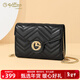 金利來(lái)女包單肩包休閑時(shí)尚通勤小方包鏈條斜挎包新年春節送禮物 【升級版】黑色