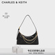 CHARLES&KEITH女包柔軟拉鏈式褶皺單肩包腋下包生日新年禮物送女友CK2-40782472