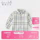 戴維貝拉春秋裝男童格子襯衫中大童棉襯衣兒童上衣童裝