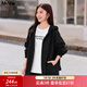 MsShe【夾棉加厚棉衣連帽外套】大碼女裝2025冬裝胖mm顯瘦棉服女 A款風(fēng)衣-黑色現貨 3XL