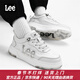 Lee男鞋2025新款冬季休閑鞋增高小白鞋百搭厚底板鞋高級感潮牌鞋子男 白色 42 【偏大/請拍小一碼】