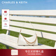 CHARLES&KEITH柔軟拉鏈式褶皺單肩包腋下包包女包女士新年生日禮物CK2-40782472 Cream奶白色 S