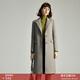 顏域西裝領(lǐng)格子棉服冬季外套女2024新款職業(yè)復古氣質(zhì)中長(cháng)款棉衣女 灰色 S/36