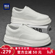 海瀾之家（HLA）男鞋春季2026新款休閑板鞋防水簡(jiǎn)約小白鞋懶人一腳蹬增高鞋子男 白色-四季防水 43