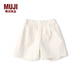 MUJI MUJI 大童 抽褶 裙褲 兒童 褲子 童裝 女童 CB1JNA4S 米白色 120/53A