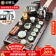 金鑲玉功夫茶具套裝帶茶盤(pán)一體式汝窯泡茶自動(dòng)上水電熱水壺 連余