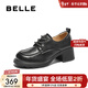 百麗（Belle）時(shí)尚舒適牛津鞋女厚底增高小皮鞋休閑通勤單鞋D3V1DAM5 黑色 37 (235mm)