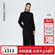 朗姿高領(lǐng)收腰輕禮服連衣裙小香風(fēng)氣質(zhì)通勤風(fēng)長(cháng)裙女2025年冬季新款 黑色 L