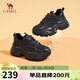 駱駝（CAMEL）老爹鞋女運動(dòng)拼接鞋面厚底休閑鞋 L24S283622 黑色（四季款） 39