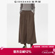 佐丹奴裙褲女秋冬新款燈芯絨壓褶松緊腰松弛感九分闊腿褲13425673