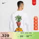 耐克男子寬松籃球長(cháng)袖T恤春季新款純棉休閑運動(dòng)針織棉NIKE IH4134 100白 L