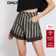 ONLY時(shí)尚百搭高腰卷邊短褲闊腿牛仔褲女|123143016 J19 黑牛仔 XS (155) 60A