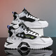 歐倫啄木鳥(niǎo)男鞋2026春季新款厚底增高跑步運動(dòng)鞋男休閑百搭潮流老爹鞋子男款 白黑 42