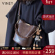 viney牛皮包包女包新款水桶包品牌斜挎包生日情人節禮物送女友老婆 【咖啡色】新年送女生實(shí)用高級感輕奢單肩包 時(shí)尚百搭休閑通勤手提包