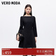 VEROMODA新品連衣裙2025秋季新款圓領(lǐng)長(cháng)袖A字小黑裙優(yōu)雅裙子32537D020