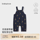babylove嬰幼兒背帶褲春秋款純棉男女寶寶洋氣休閑長(cháng)褲百搭護肚褲子 月牙彎 90 cm