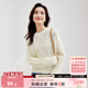 尚都比拉冬季復古菱格麻花毛衣女小個(gè)子圓領(lǐng)百搭針織衫 米杏色 S 