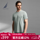 諾帝卡（NAUTICA）【商場(chǎng)同款】男裝春夏新款柔軟透氣親膚抗菌短袖T恤男TB4108 鼠尾草綠3CE L