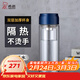 希諾（heenoor） 雙層玻璃杯男女士泡茶杯隔熱大容量水杯便攜戶(hù)外提環(huán)運動(dòng)杯子 藍色 400ml