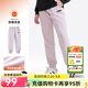 駱駝小駱駝兒童運動(dòng)褲軟殼褲戶(hù)外防水褲男童女童秋冬加絨長(cháng)褲中大童 D65CK08067，煙霧紫 120