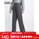 百圖betu冬季新款長(cháng)褲女士加絨收腳抽繩休閑褲女2412T23 灰色 M