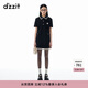 DZZIT地素連衣裙春秋粗花呢短袖設計小香裙子女 黑色 M