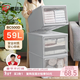 愛(ài)麗思塑料衣服收納箱大號玩具整理箱抽屜式衣物儲物箱59L灰色1個(gè)裝500D