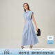 范思藍恩法式優(yōu)雅氣質(zhì)無(wú)袖連衣裙女夏季2024新款收腰簡(jiǎn)約通勤裙子 藍色 S