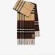 博柏利（BURBERRY）Burberry博柏利對比感格紋羊絨圍巾絨線(xiàn)圍巾男女同款情侶款棕色 棕色