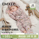 嫚熙（EMXEE）低敏初生嬰兒連體衣絲柔果棉新生兒寶寶衣服純棉長(cháng)袖哈衣爬服春秋 天鵝舞曲【和式】(不含帽子) 52cm （0-3月，體重2-3.4kg）