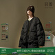 日著(zhù)原創(chuàng  )設計拼接刺繡輕薄羽絨服2024冬季新款小個(gè)子圓領(lǐng)外套女士 靜夜黑 L