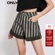 ONLY時(shí)尚百搭高腰卷邊短褲闊腿牛仔褲女|123143016 J19 黑牛仔 XS (155) 60A