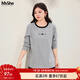 MsShe【棉針織T恤】大碼女裝2026新款春裝胖mm顯瘦打底衫200斤 花灰色現貨 4XL