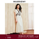 MAXRIENY復古宮廷浪漫風(fēng)撞色蕾絲連衣裙仙美裙子 米白 S 01/34