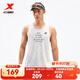 特步門(mén)店同款夏裝新品男背心t恤衫國人競速跑步服球衣975229090556 珍珠白 XL
