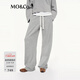 MO&Co.衛褲2025秋新品精工三層結構輕暖空氣層高腰休閑褲M(mǎn)BE3PAT013 淺花灰色 S /160