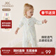 英氏（YEEHOO）嬰兒衣服新生兒連體衣男女寶寶純棉新疆棉嬰幼兒居家爬服四季款 叢林鸚鵡【襟蛤款】 90cm (建議1-2歲 9.5-13kg)