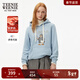 Teenie Weenie小熊秋冬裝學(xué)院風(fēng)藍色T恤索羅娜加絨連帽衛衣套頭衫 淺藍色 S (160)