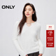 ONLY2025秋季新款軟糯親膚舒適長(cháng)袖V領(lǐng)純色針織衫女|125313019 A43奶油白色 M