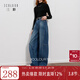 三彩【加絨】2025冬季新款彎刀牛仔褲休閑寬松長(cháng)褲簡(jiǎn)約M 霧霾藍 M 160/68A