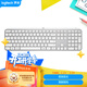 羅技（Logitech）大師系列 MX Keys S無(wú)線(xiàn)藍牙鍵盤(pán) 超薄全尺寸 人體工學(xué) 智能背光 帶無(wú)線(xiàn)接收器 白色 108鍵
