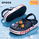 卡駱馳（CROCS）洞洞鞋貝雅卡駱班男鞋女鞋夏季新款透氣拖鞋沙灘鞋一腳蹬穿脫涼鞋 深藍-辣椒紅-4CC 43-44 (280mm)